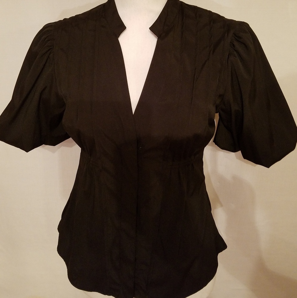Black short sleeve blouse